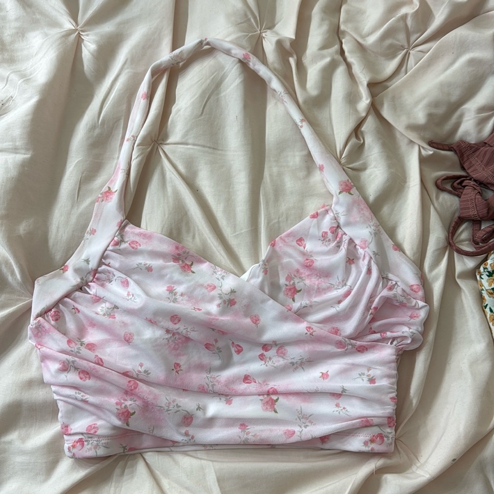 Floral halter top